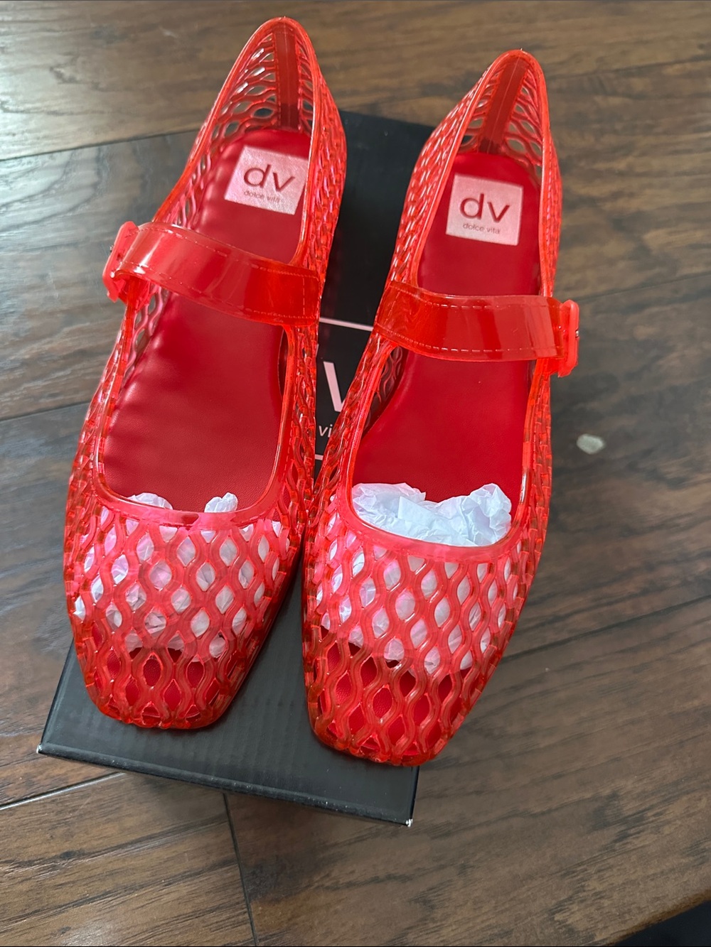 DV by Dolce Vita Red Mary Jane Jelly Mules